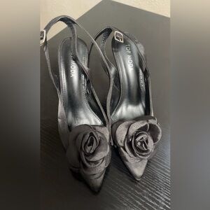 TOP Moda Women's Black Floral Heels